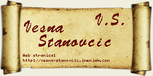 Vesna Stanovčić vizit kartica